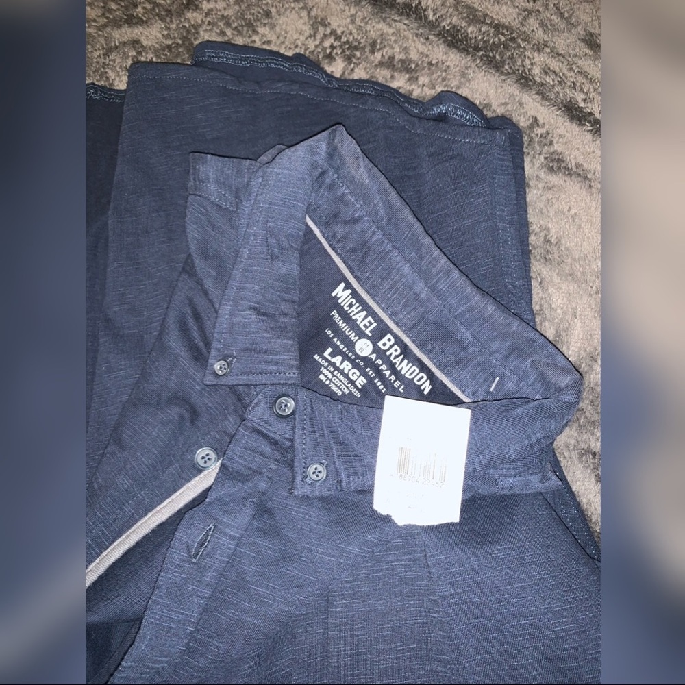 Michael Brandon long sleeve button up t shirt
